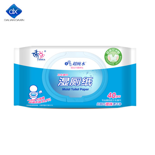 Daxin مناديل قابلة للغسل ، ورق تواليت ، مناديل مبللة غير معطرة بفيتامين E والصبار 40 قطعة