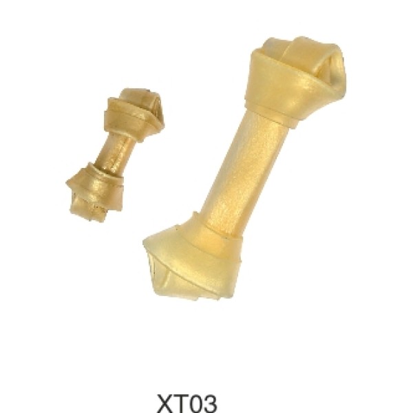 Rawhide natural knotted bone dog chew