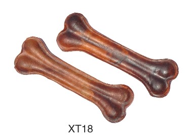 Beef Rawhide Chocolate color pressed bone dog chew toy