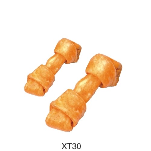 Factory Sale Yellow Premium Rawhide Knotted Bone for Pet