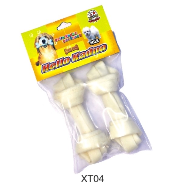 Beef Rawhide bleach  knotted bone dog chews