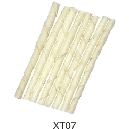 wholesale Beef Rawhide bleach twisted stick for pet chewing