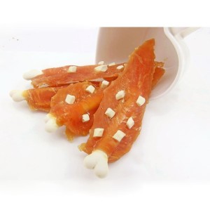 Wholesale chicken on rawhide stick with cheese