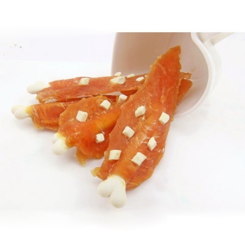 Wholesale chicken on rawhide stick with cheese