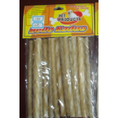 wholesale Beef Rawhide bleach twisted stick for pet chewing