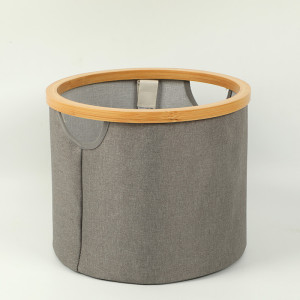 Вешалка для одежды на круглой бамбуковой раме с корзиной для хранения - STB130 / STB138