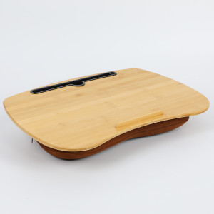 bean bag lap tray with cup holder | bamboo material panel- MT5535-02