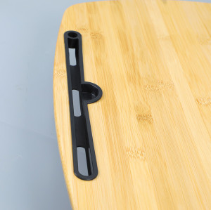 plateau pour ordinateur portable avec porte-gobelet | panneau en bambou - MT5535-02