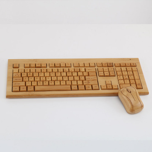 clavier et souris en bambou sans fil avec récepteur nano | KG308+mg94
