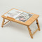 Bamboo laptop table with fan and foldable legs -FT1331-23