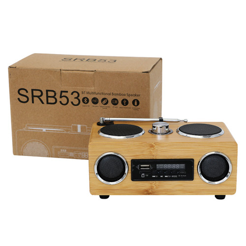 Tragbarer Lautsprecher aus Bambus mit Multifunktionsfunktion | Bluetooth-Lautsprecher Bambus für Großhandel -SRB53
