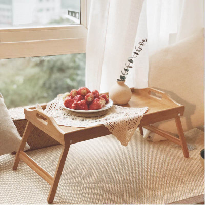 Table de petit-déjeuner en bambou avec pieds pour lit -BF500