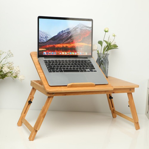 Tragbarer Laptop-Klapptisch aus Bambus für Bett und - FT1332-66 mit Schlitz und Schublade