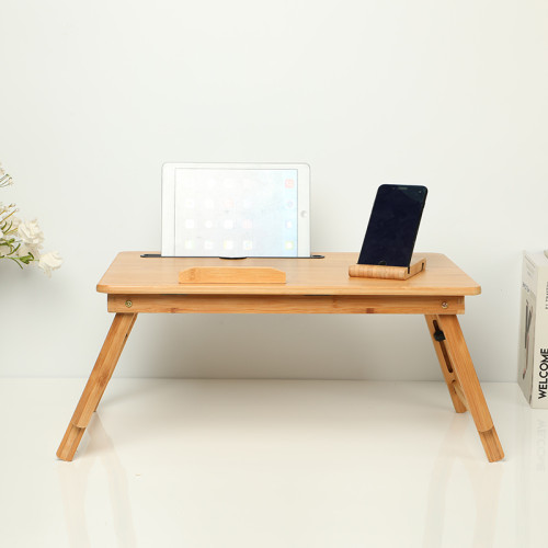 Tragbarer Laptop-Klapptisch aus Bambus für Bett und - FT1332-66 mit Schlitz und Schublade