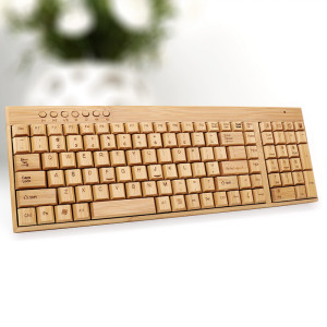 clavier sans fil en bambou pour logo laser personnalisé | KG201