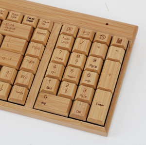 clavier sans fil en bambou pour logo laser personnalisé | KG201