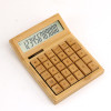 Деревянный калькулятор с плоским углом на солнечных батареях и большим 12-значным дисплеем