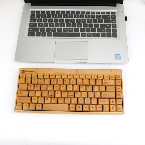Fournisseur d'usine de clavier sans fil pour ordinateur en bambou -KG101