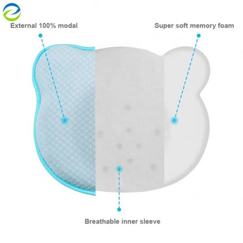 Newborn Infant Head Shaping Pillow With 100% Washable Model Cover Memory Foam Baby Pillow