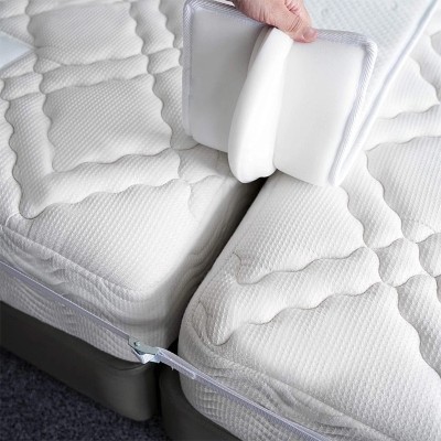 Foldable Bed Bridge Allergenic Foam Connector mattress wedge Bed Gap Filler for Beds with Knitted fabric Updated Version