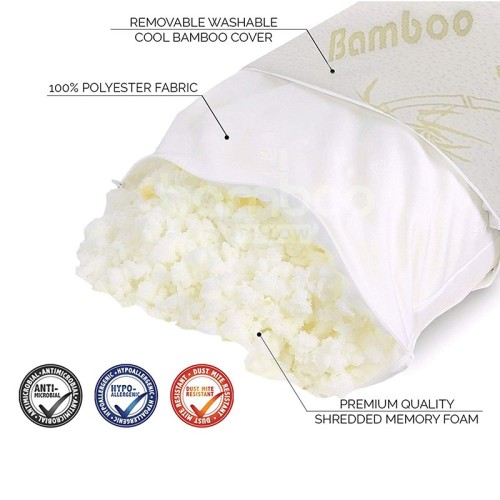 High quality shredded memory foam pillow  cover for bed rest sleep