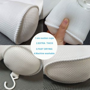 Home Back Neck Support Bathtub Spa Hot Tub Suction Cups Luxury Waterproof Comfort 3D air mesh Bath Pillow