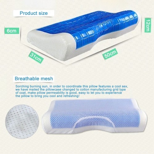 Cooling comfortable gel neck bed butterfly  memory foam gel pillow for sleeping  With Removable Cover