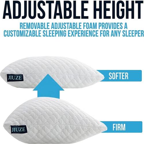 Adjustable Gel Shredded Pillow | Memory Foam Pillow | Bed Pillow | Washable Cover