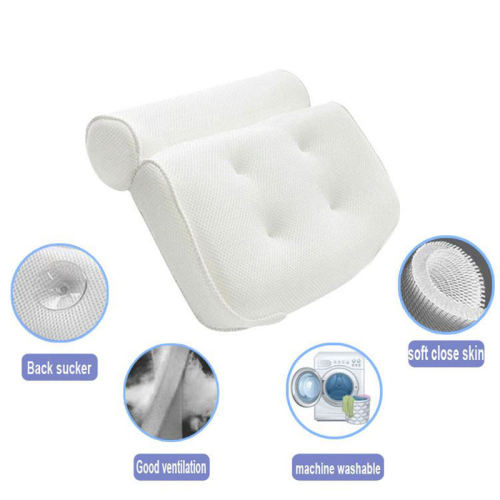 Bath Pillow | Home Back Neck Support Bathtub Spa | Hot Tub Suction Cups Luxury Waterproof | Comfort 3D Air Mesh