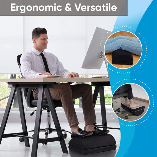 Adjustable Desk Foot Rest Pillow | Added Height Teardrop Design | Under Desk Footrest Cushion