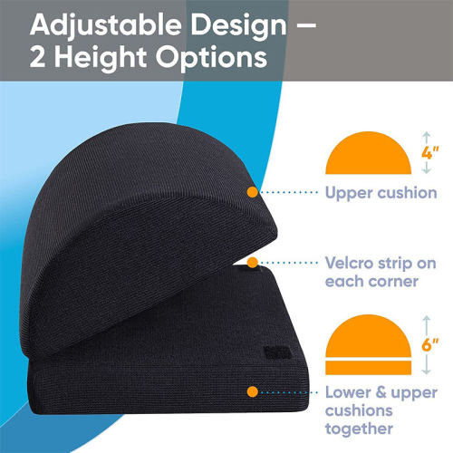 Adjustable Desk Foot Rest Pillow | Added Height Teardrop Design | Under Desk Footrest Cushion
