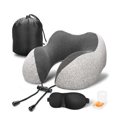 3 In1 U Shape Memory Foam Pillow | New Wholesale | Cooling Set Eye Mask Neck Rest Cushion | Travel Neck Pillow
