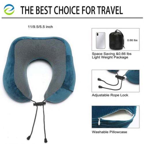 Cooling Set Eye Mask | Neck Rest Cushion | 3 in1 U Shape Memory Foam | Travel Neck Pillow
