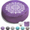 Premium Buckwheat | Bolster Yoga Zafu Meditation Seat Cushion | Velvet Cover Large Floor Cushion | Seating Adults