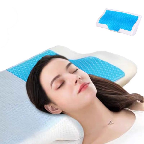 Healthy Comfortable | Visco Elastic Memory Foam Bed Pillows | Sleeping Contoured Neck Support Pillow