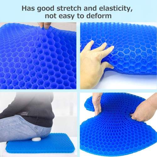 Bed pillow Gel Seat Cushion | Enhanced Office Chair Seat Cushion | Newest Modified Double Gel | Honeycomb Design | Thick Seat Cushion