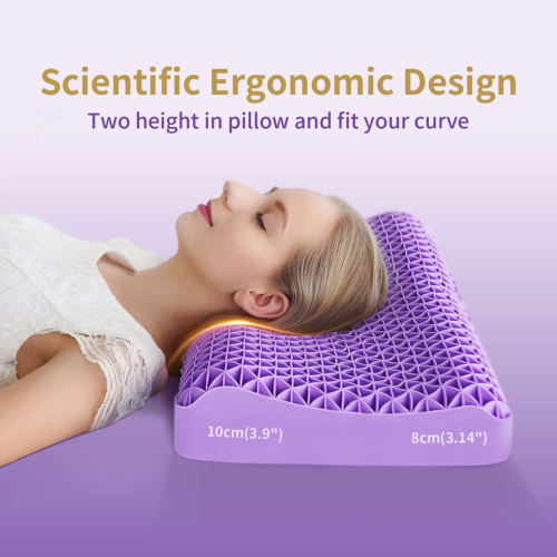 Bed function Gel Pillow | Bamboo Ergonomic Orthopedic Neck Pillow | Neck Relaxation Pressure Relief Pillow
