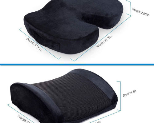 Memory Foam Elastic Back Cushion | Comfort Lumbar Support Pillow | Office Chair Back Improve | Sitting Posture Comfort Cushion