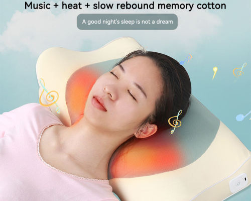 Music Heating Memory Foam Pillow |  New Technology of Playing Music Cervical Bed Pillow