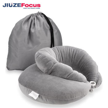 100% Memory Foam Neck Pillow | Airplanes Flight Rest Best | Adjustable Travel Neck | Support Pillows Grey | Travel Pillow