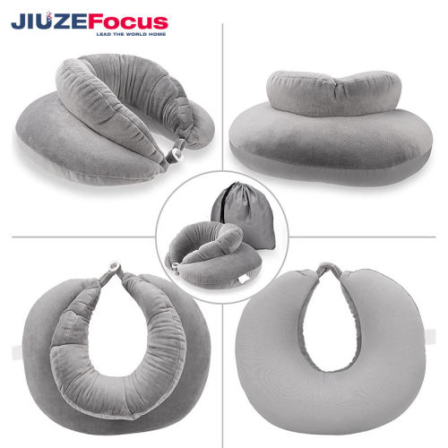 100% Memory Foam Neck Pillow | Airplanes Flight Rest Best | Adjustable Travel Neck | Support Pillows Grey | Travel Pillow