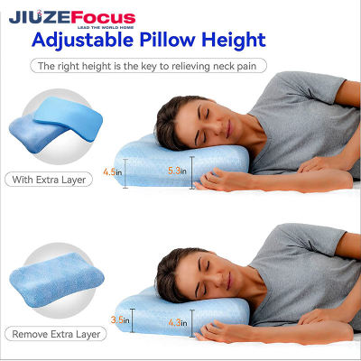 Layered Bread Shredded Memory Foam Pillow | Pillow Top Elevated | Support Cushion | Bed Wedge Slope Pillow | Lower Back Pain