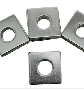 Machined titanium washer with square shape for fixed equipment