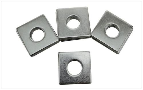 Machined titanium washer with square shape for fixed equipment