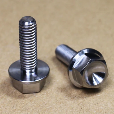 Titanium bike bolts with flange in high strength