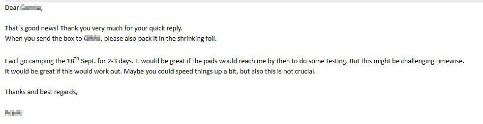 Customer agreeing with our recommendation