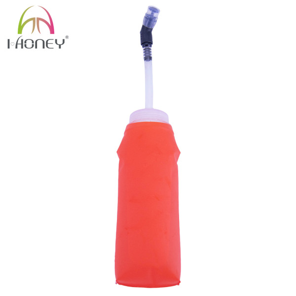 BPA Free TPU Trail Running Marathon Triathlon Water Bottle Soft Flask with Straw