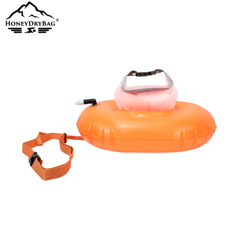 PVC Swim Buoy | Donut Swim Buoy with Small Dry Bag