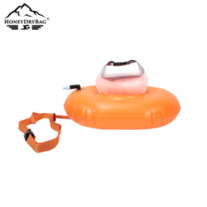 PVC Swim Buoy | Donut Swim Buoy with Small Dry Bag