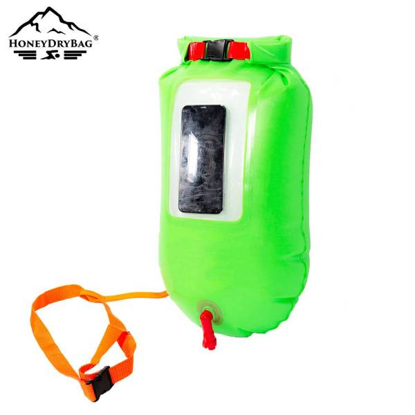 Customizable Safety PVC Swim Buoy with Clear Phone Window for Open Water Swimming